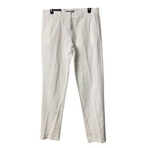 NWT M & S Marks Spencer Womens White Stretch Chino Trousers Pants Slacks Size 12